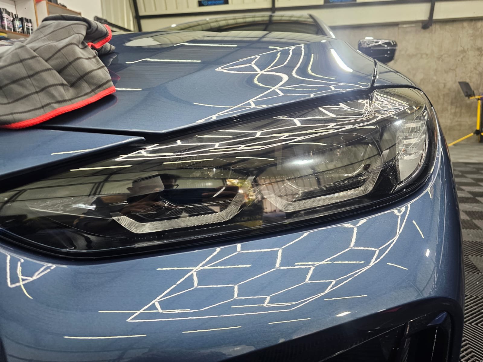 Headlight after PPF protection film installation